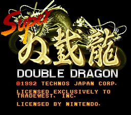 Super Double Dragon (USA) Title Screen